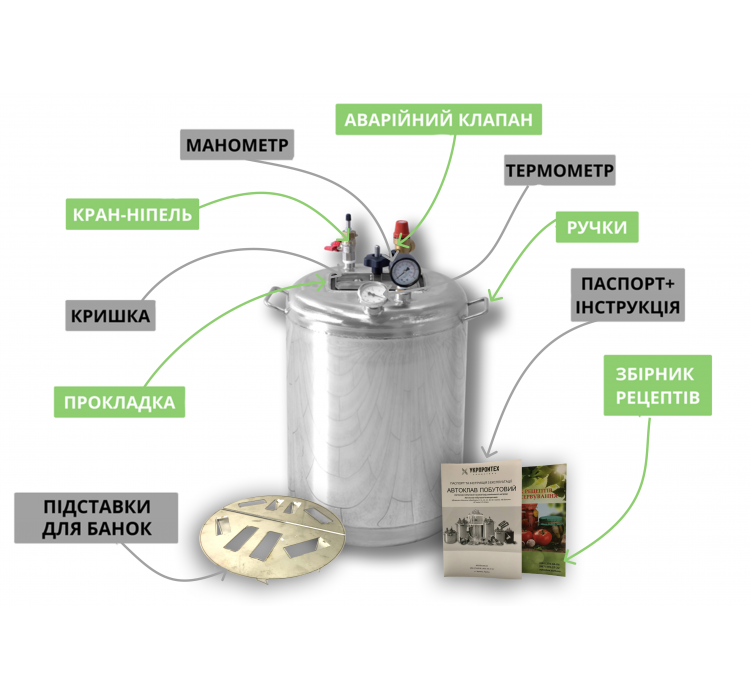 Автоклав ГУД-16 (на 16 банок) + Подарунок
