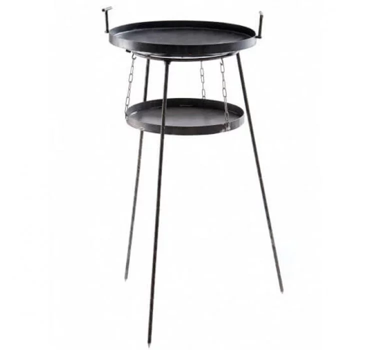 Садж, сковорода та підставка для розведення вогню на розбірних ніжках (50 см.)