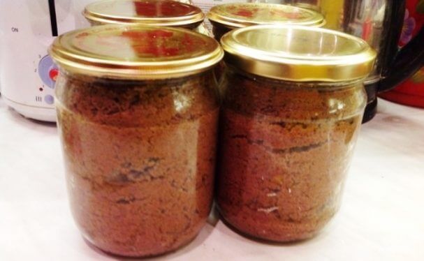 Сливочный паштет из куриных желудков и сердец